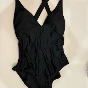J.Crew Black One-Piece Swimsuit with Cross Straps
